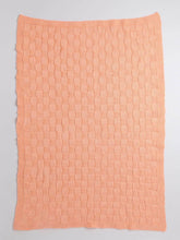 Little Angels Little Angels Baby Blanket Woollen Perfect Nursery Essential with Checkered Design Blanket Blanket & Swaddle Peachy Dreams in Cozy Squares 0-2Y / Peach / Baby Wool